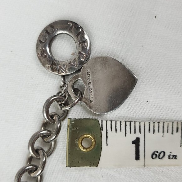 Gorgeous Vintage Tiffany & Co 925 Sterling Silver Heart & Tag Toggle Bracelet - Picture 13 of 14